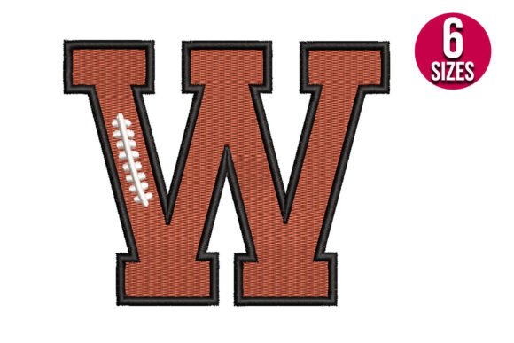 Review: Football Font Alphabet Letter W for Sports Embroidery